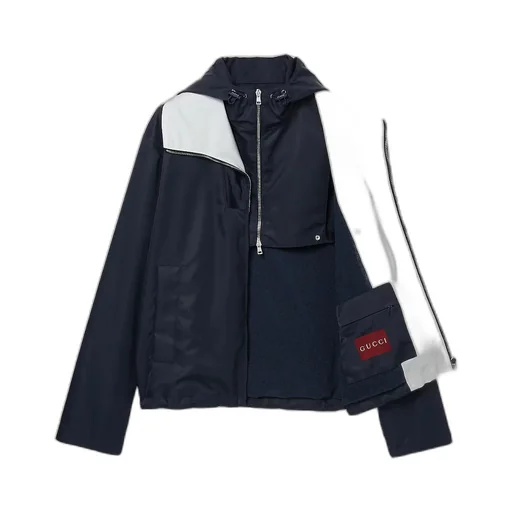 Nylon Twill Jacket With Patch