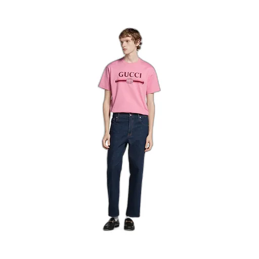 Cotton Jersey T-Shirt With Print