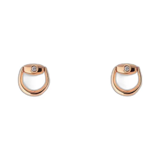 Gucci Horsebit Diamond 18K Stud Earrings