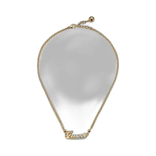 Chain Necklace With Gucci Script