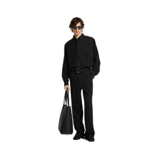 Wool Gabardine Pant With Embroidery