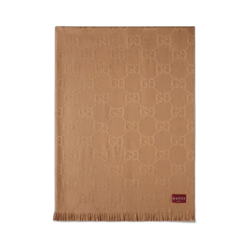 Gg Wool And Silk Jacquard Blanket