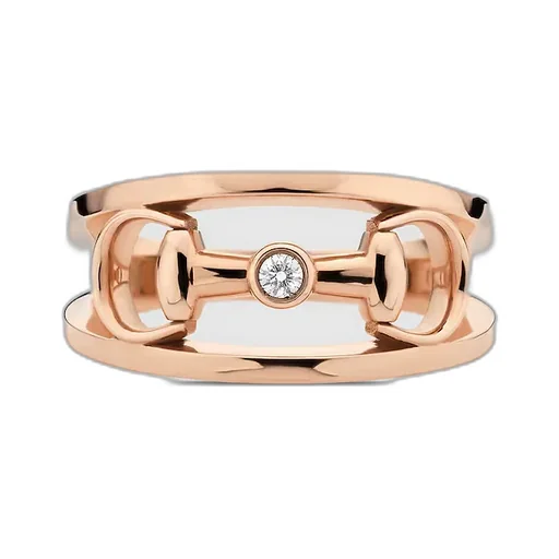 18K Horsebit Wide Diamond Ring