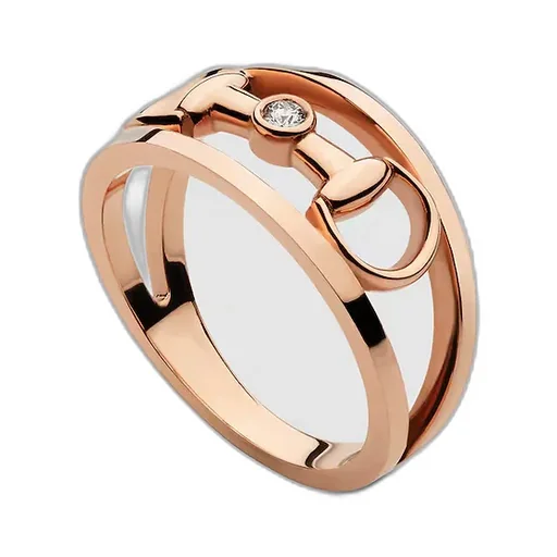 18K Horsebit Wide Diamond Ring