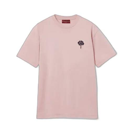 Cotton Jersey T-Shirt With Embroidery