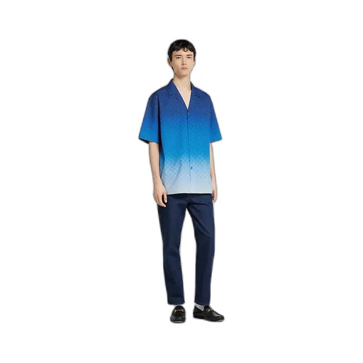 Printed Cotton Poplin Bowling Shirt