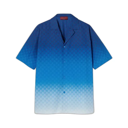 Printed Cotton Poplin Bowling Shirt