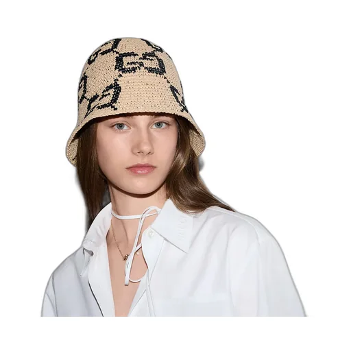 Gg Straw Cloche Hat