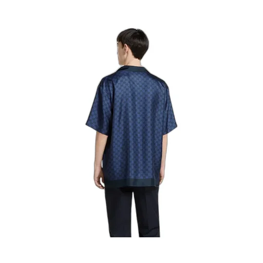 Printed Silk Twill Bowling Shirt