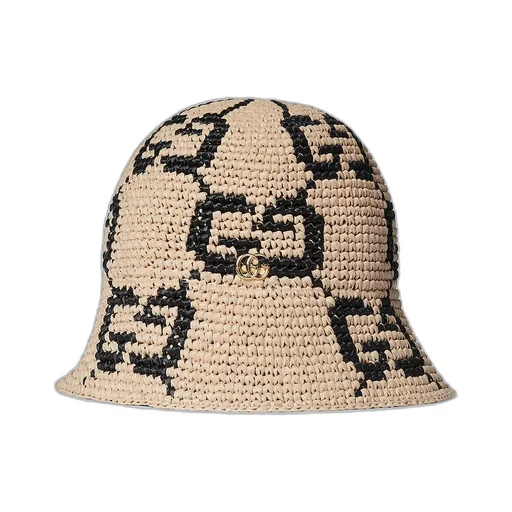 Gg Straw Cloche Hat