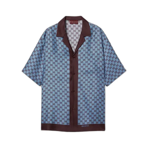 Regular Fit Printed Silk Twill Shirt