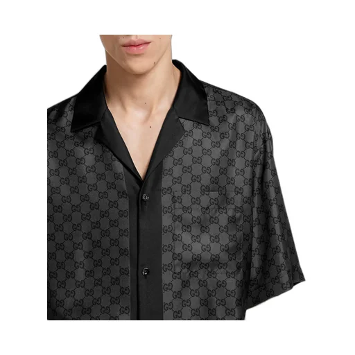 Printed Silk Twill Bowling Shirt
