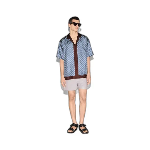 Regular Fit Printed Silk Twill Shirt