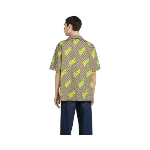 Printed Cotton Poplin Bowling Shirt
