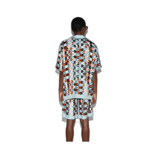 Printed Silk Twill Bowling Shirt