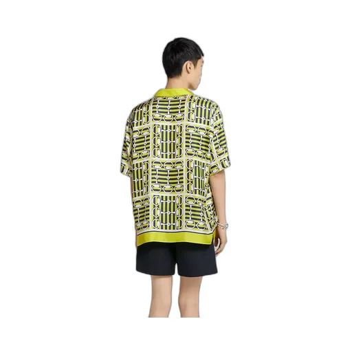 Printed Silk Twill Bowling Shirt