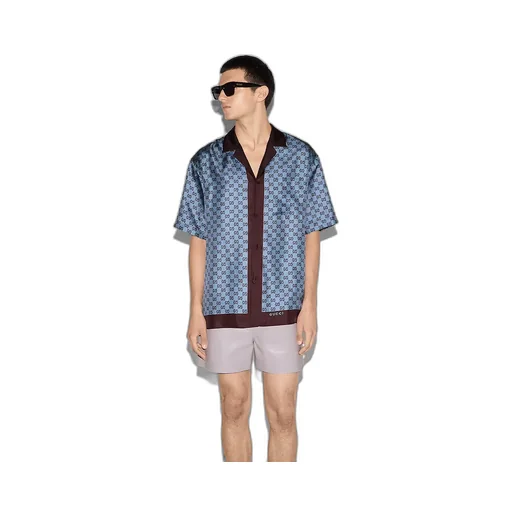 Regular Fit Printed Silk Twill Shirt