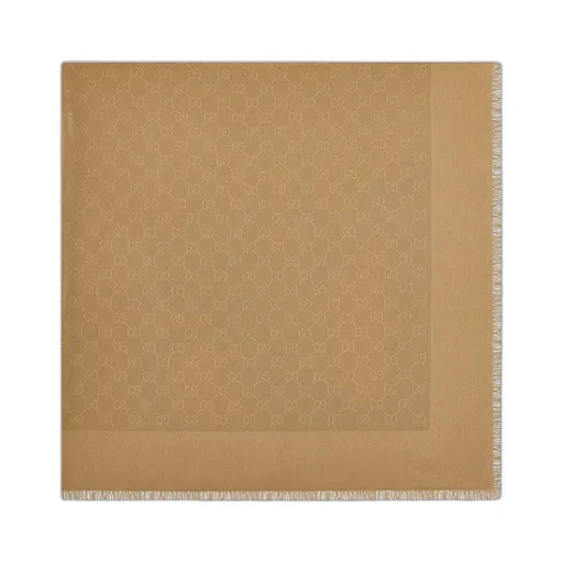 Gg Silk Cotton Jacquard Shawl