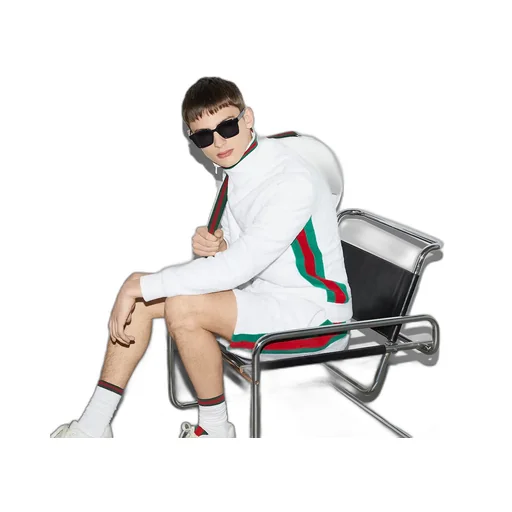 Gg Terry Cloth Short With Web