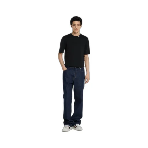 Silk Cotton T-Shirt With Gucci Intarsia