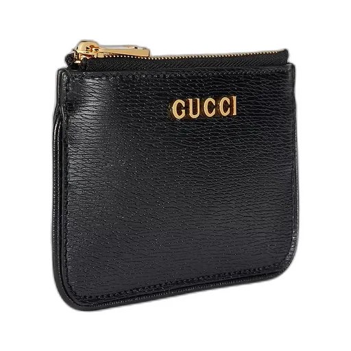 Zip Key Case With Gucci Script