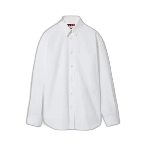 Cotton Poplin Shirt With Gucci Detail