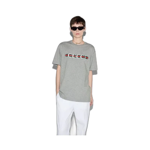 Cotton Jersey T-Shirt With Print
