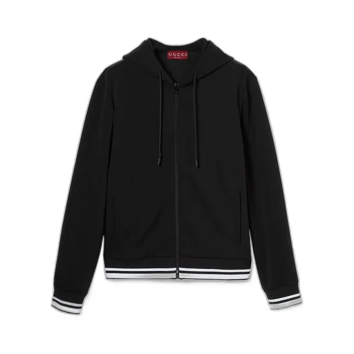 Technical Jersey Hooded Zip Jacket