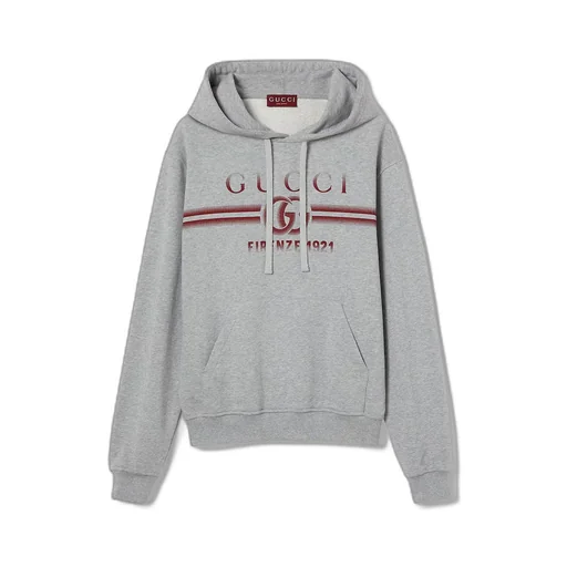 Printed Cotton Jersey Hooded Sweatshirt