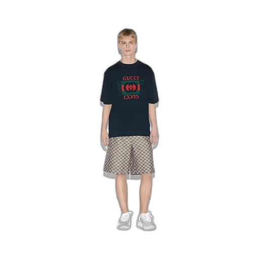 Cotton Jersey T-Shirt With Gucci Print