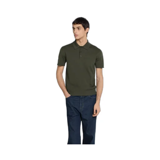 Silk Cotton Knit Polo Shirt