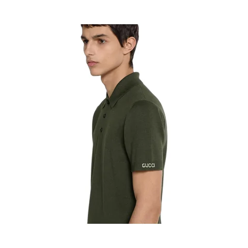 Silk Cotton Knit Polo Shirt