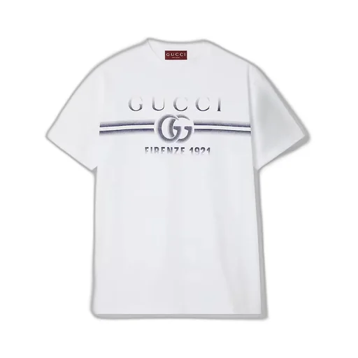 Cotton Jersey T-Shirt With Gucci Print