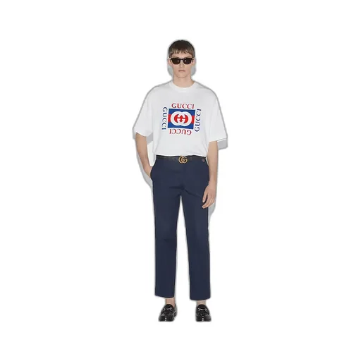 Cotton Jersey T-Shirt With Gucci Print