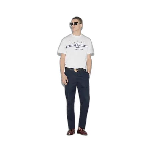 Cotton Jersey T-Shirt With Gucci Print