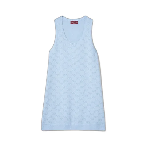 Gg Cotton Jacquard Mini Dress