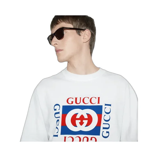 Cotton Jersey T-Shirt With Gucci Print