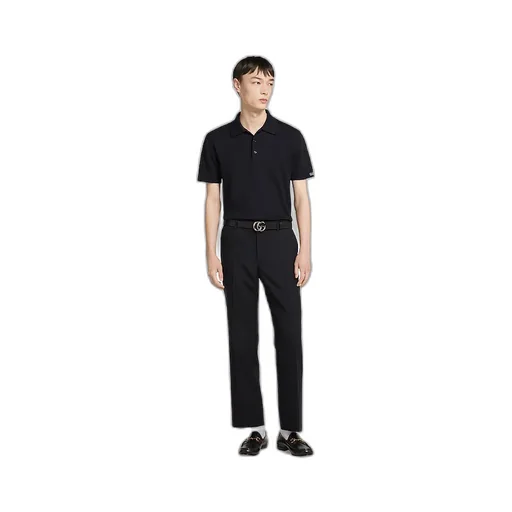Silk Cotton Knit Polo Shirt