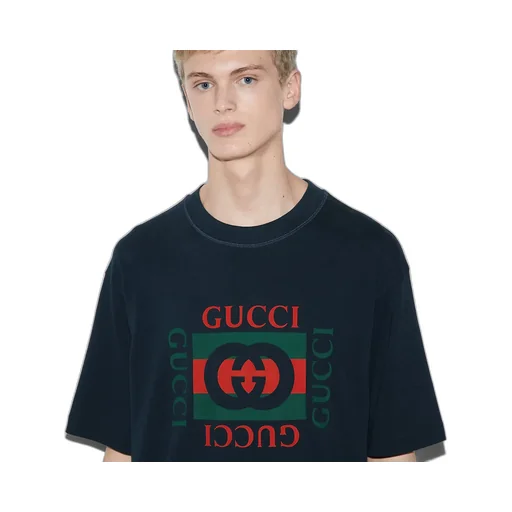 Cotton Jersey T-Shirt With Gucci Print