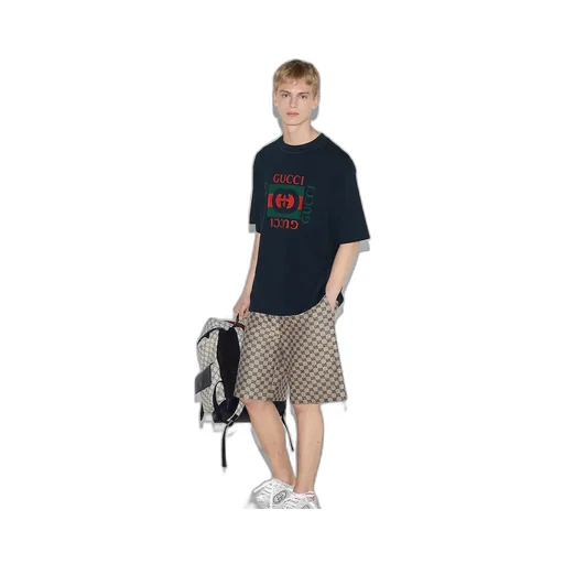 Cotton Jersey T-Shirt With Gucci Print