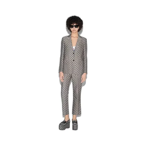 Gg Linen Blend Canvas Jacket
