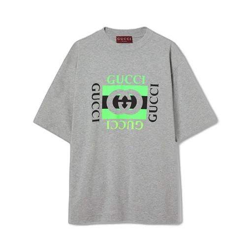 Cotton Jersey T-Shirt With Gucci Print