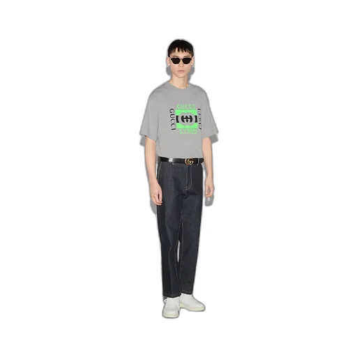 Cotton Jersey T-Shirt With Gucci Print