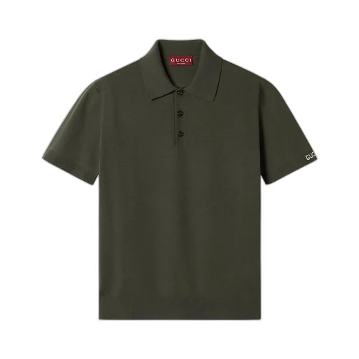 Silk Cotton Knit Polo Shirt