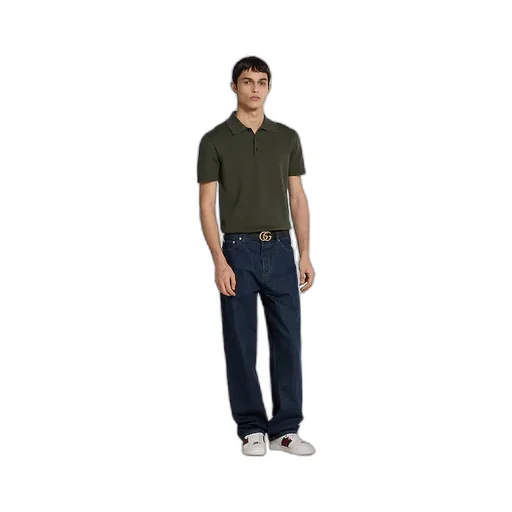 Silk Cotton Knit Polo Shirt