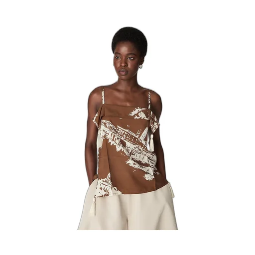 Italian Postcard Silk Top