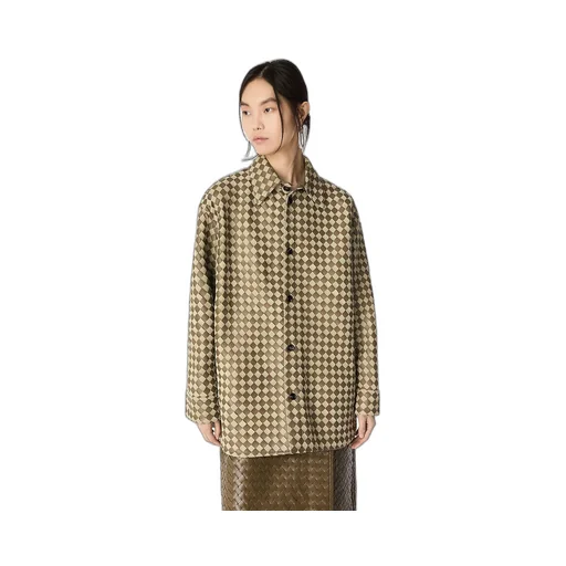 Intrecciato Leather And Suede Shirt