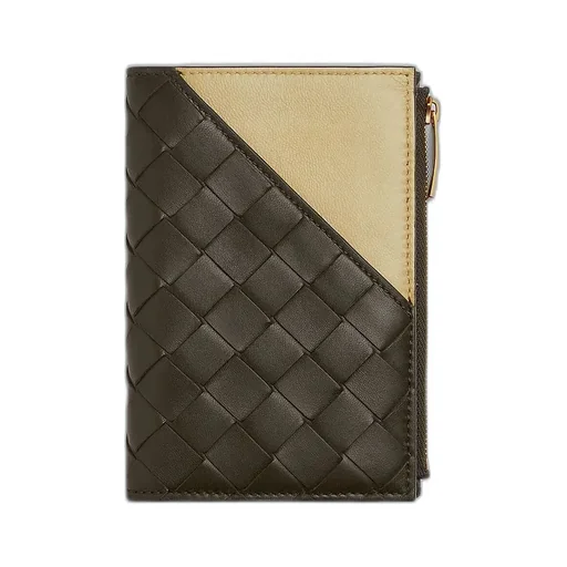 Intrecciato Diagonal Medium Bi-Fold Wallet