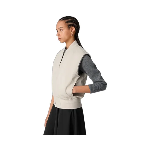 Silk And Cotton Twill Gilet