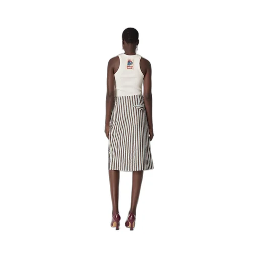 Cotton And Linen Stripe Skirt